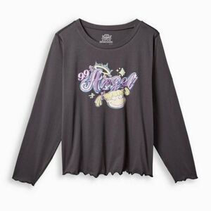Torrid Plus Size 1X 14-16 Nickelodeon Rugrats Angelica Lettuce Hem Crop Top